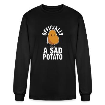 Sad Depressive Potato - Men's Long Sleeve T-Shirt - black - Front