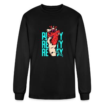 Heart hand - Men's Long Sleeve T-Shirt - black - Front