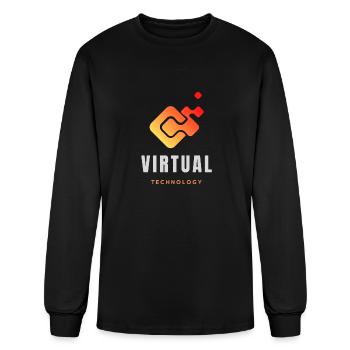 Visions virtuelles : un logo technologique - T-shirt à manches longues Homme - noir - Devant