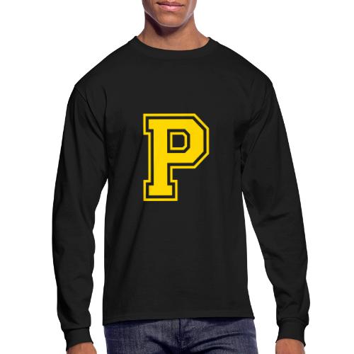 Letter P – Capital Athletic Alphabet Monogram - Men's Long Sleeve T-Shirt
