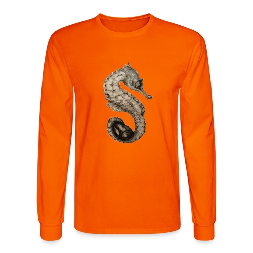 seahorse with sea shell - Men's Long Sleeve T-Shirt