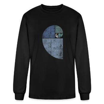 Distressed Fibonacci Spiral - Men's Long Sleeve T-Shirt - black - Front