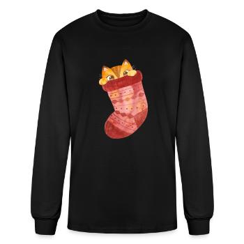 Cute Cat Socks - Men's Long Sleeve T-Shirt - black - Front