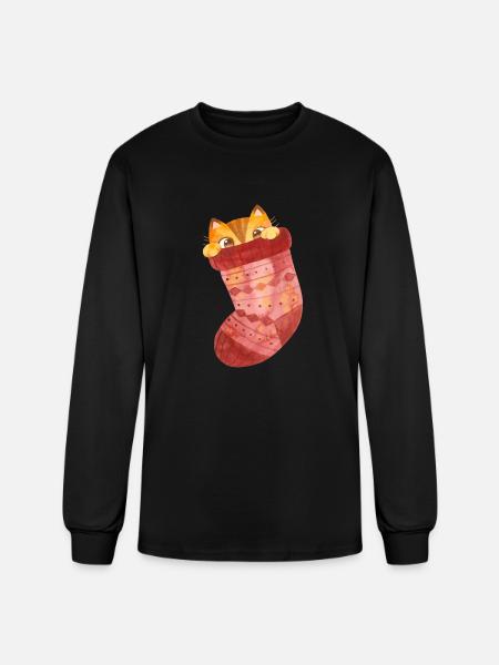 Cute Cat Socks - Men's Long Sleeve T-Shirt - black