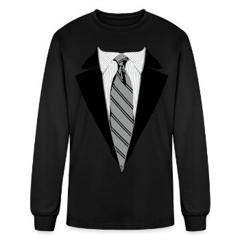 Suit and Tie Tee, Coat and Tie T-shirt - Men's Long Sleeve T-Shirt - black - Front