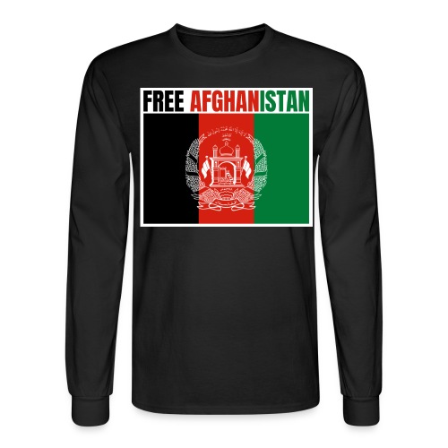 FREE AFGHANISTAN, Flag of Afghanistan - Men's Long Sleeve T-Shirt