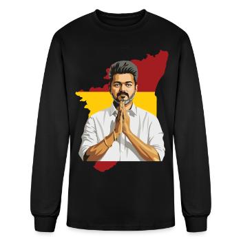 Thalapathy Vijay TVK Flag Tamil Kollywood  - Men's Long Sleeve T-Shirt - black - Front