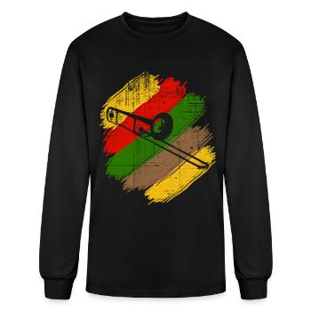 trombone reggae - T-shirt à manches longues Homme - noir - Devant