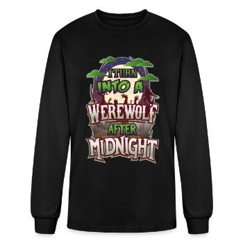 Werewolf Design Turn Into a Werewolf After - Men's Long Sleeve T-Shirt - black - Front