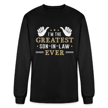 Son Proud Best Son In Law Freaking Gift Idea - Men's Long Sleeve T-Shirt - black - Front