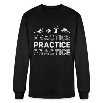 Volleyball Player Practice Practice Practice Beach - Men's Long Sleeve T-Shirt - black - Front