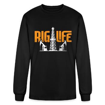 Travailleurs des champs pétrolifères Plate-forme de vie Travailleurs de la plate-forme pétrolière Roughneck - T-shirt à manches longues Homme - noir - Devant
