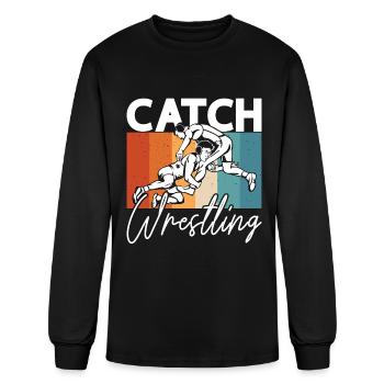 Catch Wrestling Wrestler Sport Retro Grappling - Men's Long Sleeve T-Shirt - black - Front