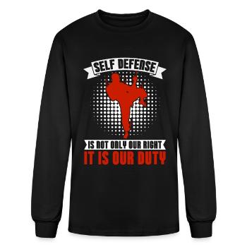 Taekwondo Self Defense Fighter Fight Sport Karate - Men's Long Sleeve T-Shirt - black - Front