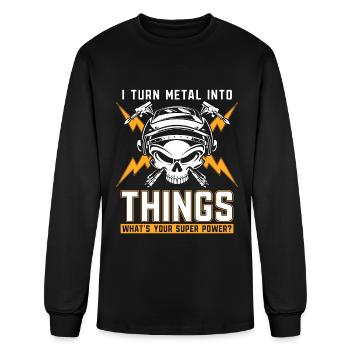 Le soudeur transforme le métal en soudage Carrière Weld Iron - T-shirt à manches longues Homme - noir - Devant