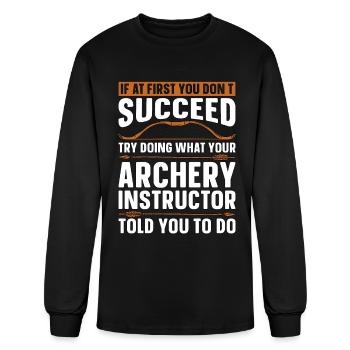 Tir à l’arc si à la première arbalète Cible Chasse Archer - T-shirt à manches longues Homme - noir - Devant