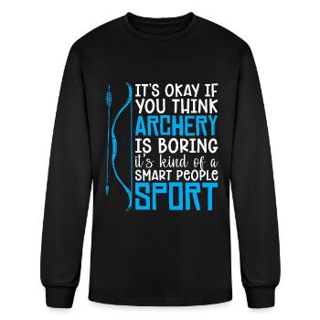 Tir à l’arc c’est bien si la cible Arbalète Chasse Archer - T-shirt à manches longues Homme - noir - Devant