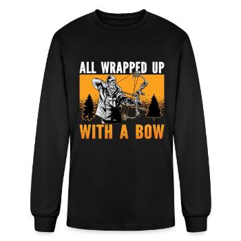 Chasse à l’arc tout enveloppé avec des arbalètes Bowhunter - T-shirt à manches longues Homme - noir - Devant