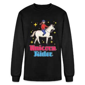 Dressage Unicorn Rider Horse Riding Dressage Rider - Men's Long Sleeve T-Shirt - black - Front
