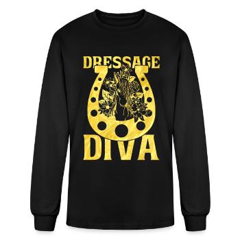Dressage Diva Equines Horse Riding Dressage Rider - Men's Long Sleeve T-Shirt - black - Front