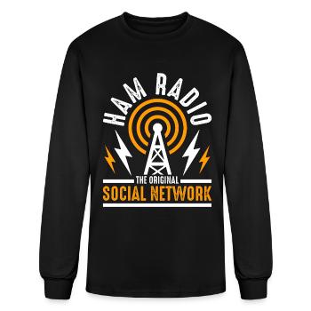 Ham Radio The Original Social Network Radio Tower - Men's Long Sleeve T-Shirt - black - Front