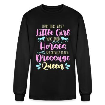 Dressage There Once Was A Little Girl Horse Riding - Men's Long Sleeve T-Shirt - black - Front