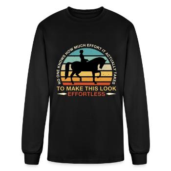 Dressage No One Knows Retro Horses Dressage Rider - Men's Long Sleeve T-Shirt - black - Front
