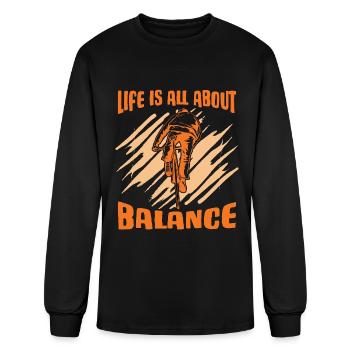 Bicycle Life Is All About Balance Biker Cyclist - Men's Long Sleeve T-Shirt - black - Front