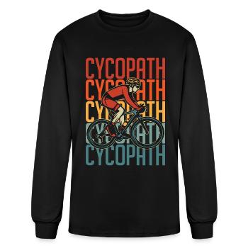 Bicycle Cycopath Retro Mountain Bike Biker Cyclist - Men's Long Sleeve T-Shirt - black - Front