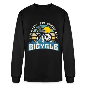 Bicycle I Want To Ride My Bicycle Cycling Cyclist - Men's Long Sleeve T-Shirt - black - Front
