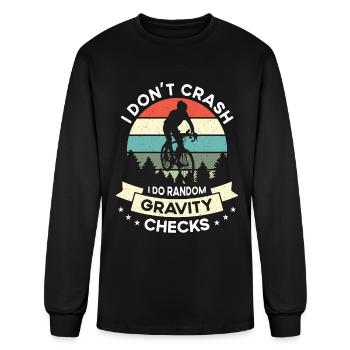 Bicycle I Don't Crash I Do Retro Bicycling Cyclist - Men's Long Sleeve T-Shirt - black - Front