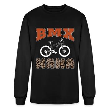 BMX Racing BMX Nana Bicycle Cycling Loves Cyclist - Men's Long Sleeve T-Shirt - black - Front