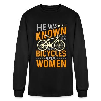 Bicycle He Was Known For His Mountain Bike Cyclist - Men's Long Sleeve T-Shirt - black - Front