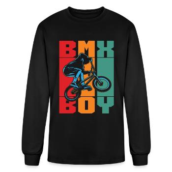 BMX Racing BMX Boy Retro Loves Bicyclette Cyclist - Men's Long Sleeve T-Shirt - black - Front