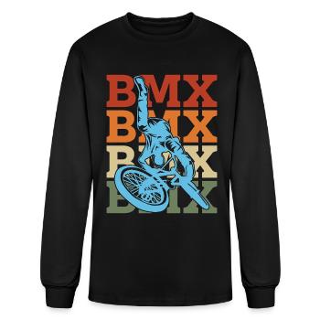 BMX Racing BMX Retro Bicycle Cyclist Bicyclette - Men's Long Sleeve T-Shirt - black - Front