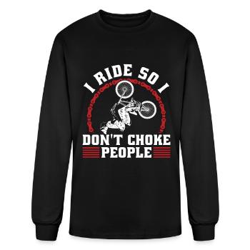 BMX Racing I Ride So I Don't Bicyclette BMX Rider - Men's Long Sleeve T-Shirt - black - Front
