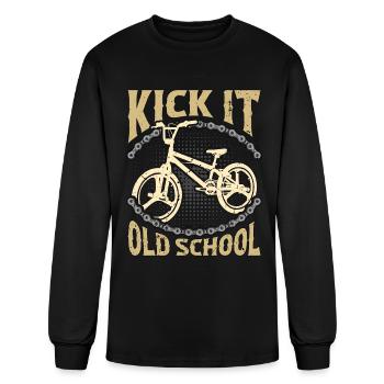 BMX Racing Kick It Old School Cycling BMX Rider - Men's Long Sleeve T-Shirt - black - Front