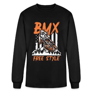 BMX Racing BMX Free Style Loves Bicyclette Cyclist - Men's Long Sleeve T-Shirt - black - Front