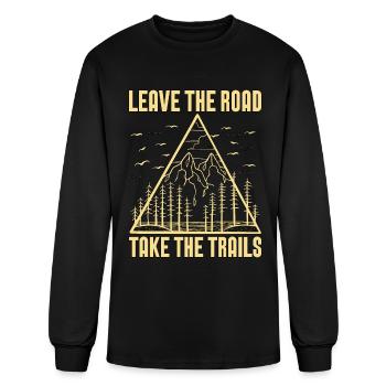 Trail Running Leave The Road Take Trail Race Lover - Men's Long Sleeve T-Shirt - black - Front