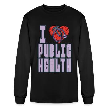 Public Health Worker I Heart Public Health Care - Men's Long Sleeve T-Shirt - black - Front