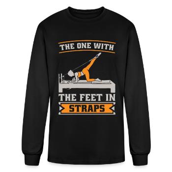 Pilates The One With The Feet In Straps Reformer - Men's Long Sleeve T-Shirt - black - Front