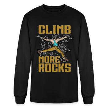 Rock Climbing Climb More Rocks Mountain Climbing - Men's Long Sleeve T-Shirt - black - Front