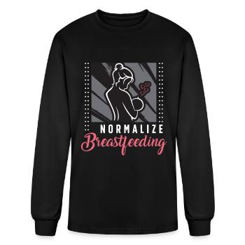 Lactation Consultant Normalize Breastfeeding - Men's Long Sleeve T-Shirt - black - Front