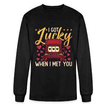 Slots Machine I Got Lucky When I Met Casino Slots - Men's Long Sleeve T-Shirt - black - Front