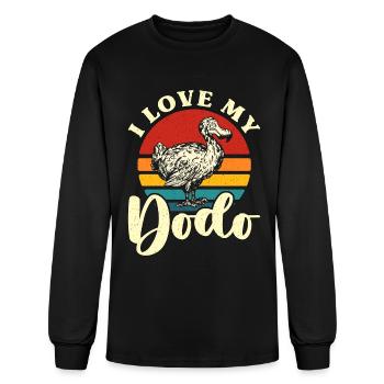 Dodo Bird I Love My Dodo Retro Flightless Animals - Men's Long Sleeve T-Shirt - black - Front