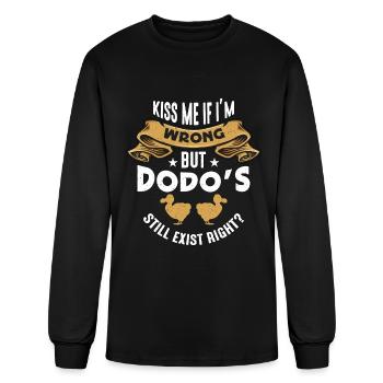 Dodo Bird Kiss Me If I'm Wrong Flightless Animals - Men's Long Sleeve T-Shirt - black - Front