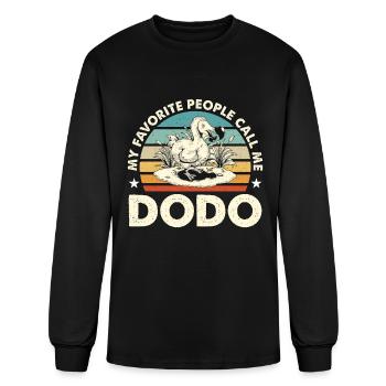 Dodo Bird My Favorite People Call Retro Flightless - Men's Long Sleeve T-Shirt - black - Front