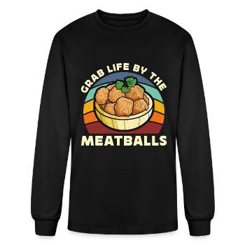 Meatballs Grab Life By The Meatballs Italian Cook - Men's Long Sleeve T-Shirt - black - Front