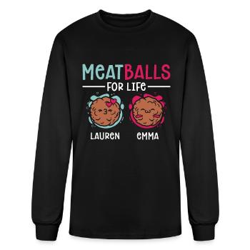 Meatballs For Life Italian Foodies Meatball Pasta - Men's Long Sleeve T-Shirt - black - Front
