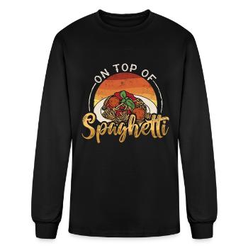Meatballs On Top Of Spaghetti Loves Meatball Pasta - Men's Long Sleeve T-Shirt - black - Front